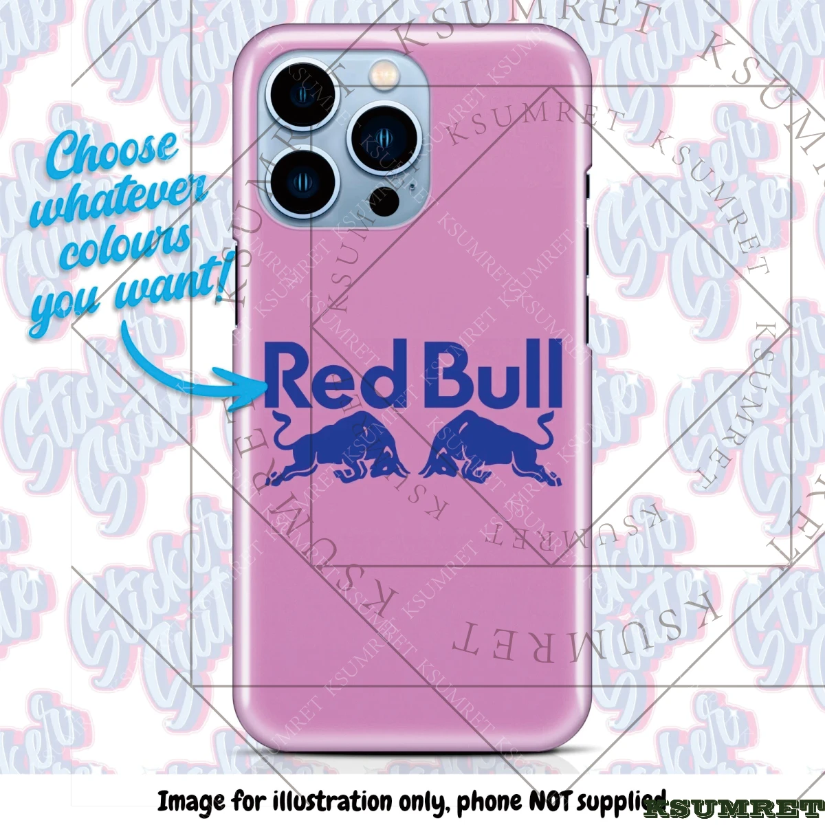 الفينيل لملصقات دراجة نارية ريد بول خزان صائق خوذة الشعار