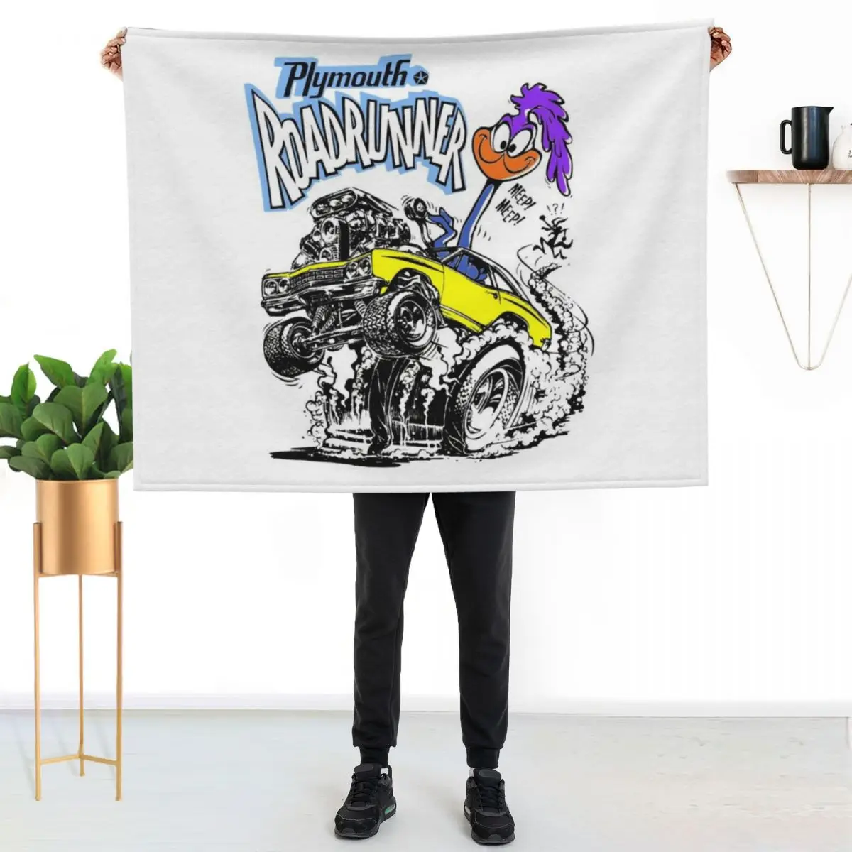 

1969 Plymouth _Hemi_ Roadrunner Throw Blanket Cozy Warm Blanket for Bed Room Decor