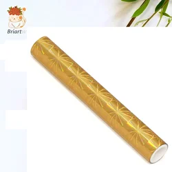 Briartw 3 M x 1 Roll Light Gold Snowflake Color Heat Activated foil Hot Foil Rolls Hot Stamping Foil Paper Holographic Heat Tran