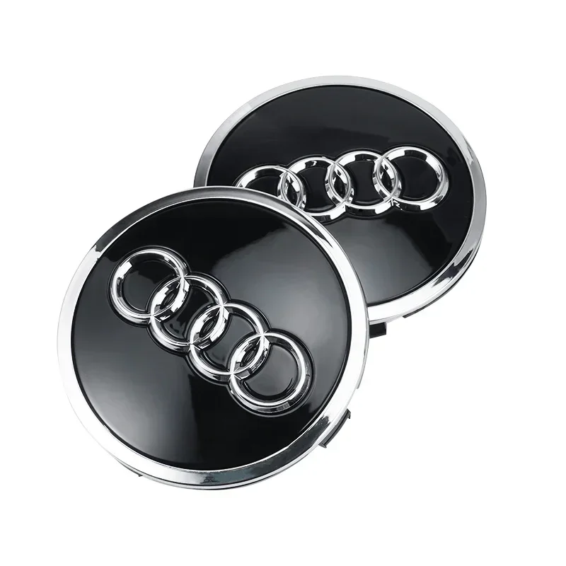 61MM 4pcs Black Grey Chrome Wheel Center Hub Caps Covers Logo Emblem For Audi TT A3 A4 A5 A6 A7 A8 Q5 R8 S4 S5 S6 4M0 601 170