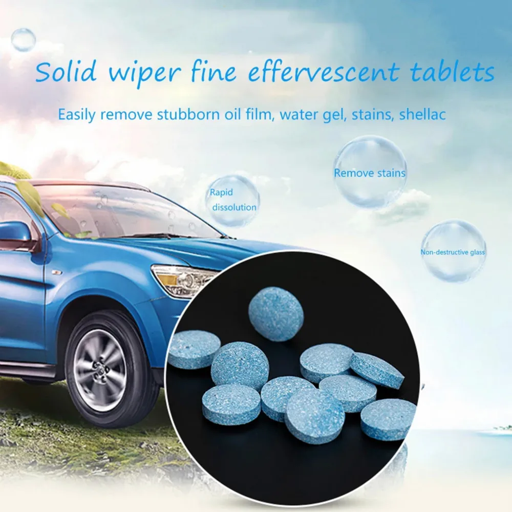 20PCS Solid Cleaner Car Windscreen Cleaner Effervescent Tablet Auto Wiper Glass Solid Cleaning Concentrated Tablets Detergent