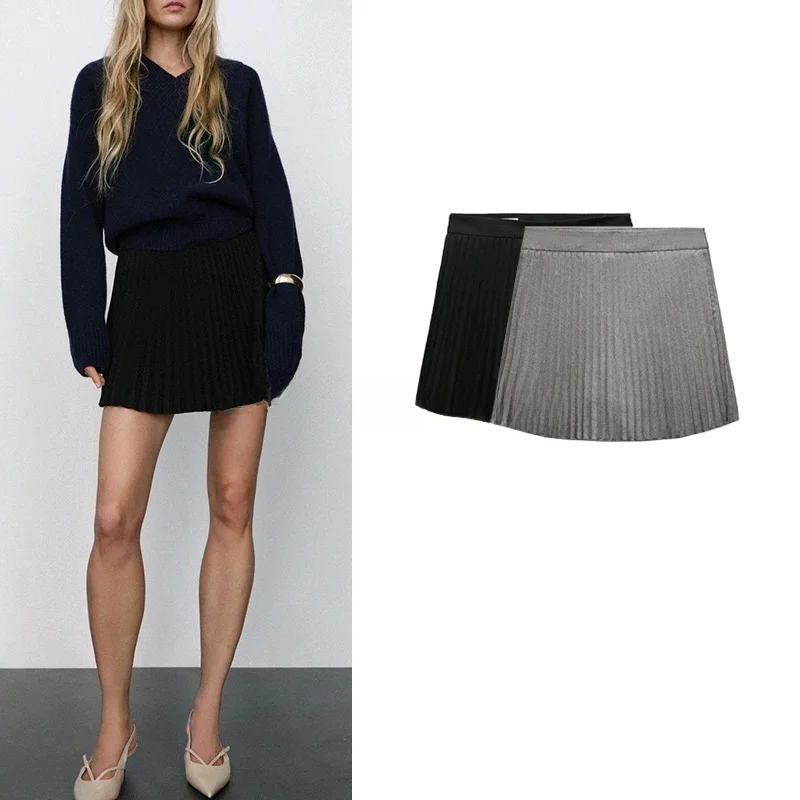 봄 신상 여성 캐주얼 다용도 와이드 플리츠 하이웨이스트 모던 패션 스커트 팬츠 스타일리쉬 출퇴근 숏 스커트