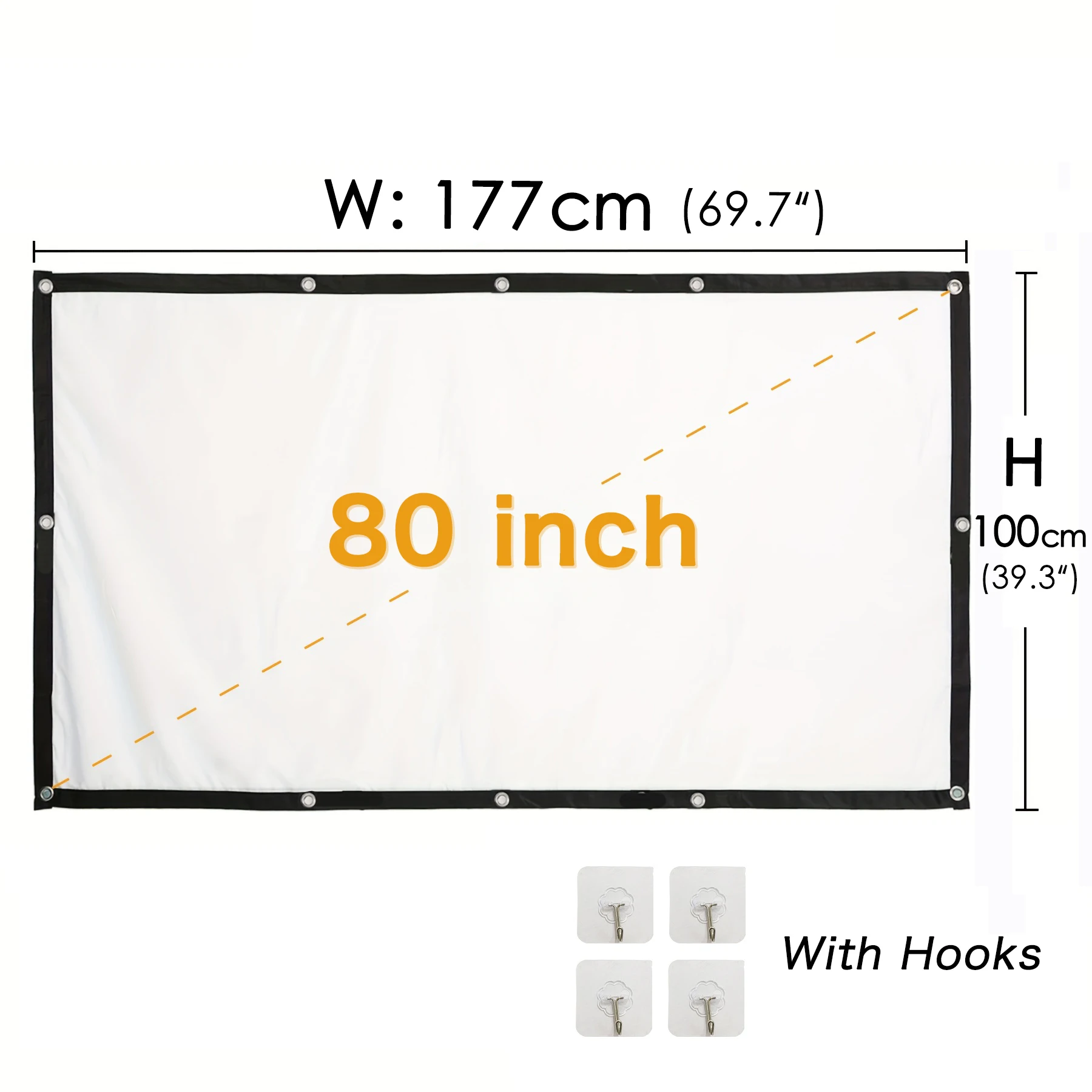 Draagbaar projectorscherm 16:9 opvouwbare projectieschermen Home Cinema House Indoor Outdoor Theater 4K HD 1080P Anti-licht plat