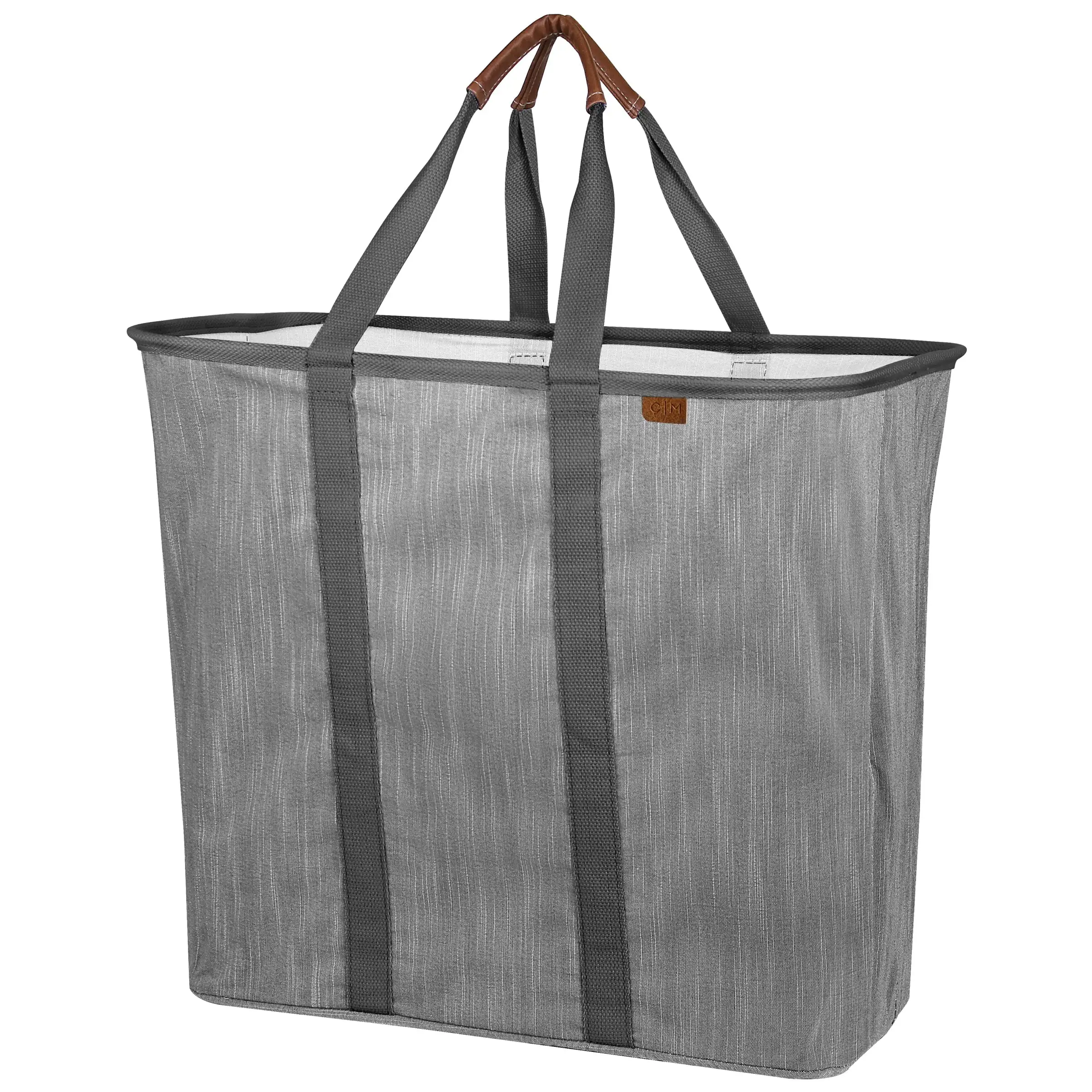 

Collapsible Fabric Laundry Hamper Gray Structured, Soft Sided Basket with Two Carry Handles Durable Construction