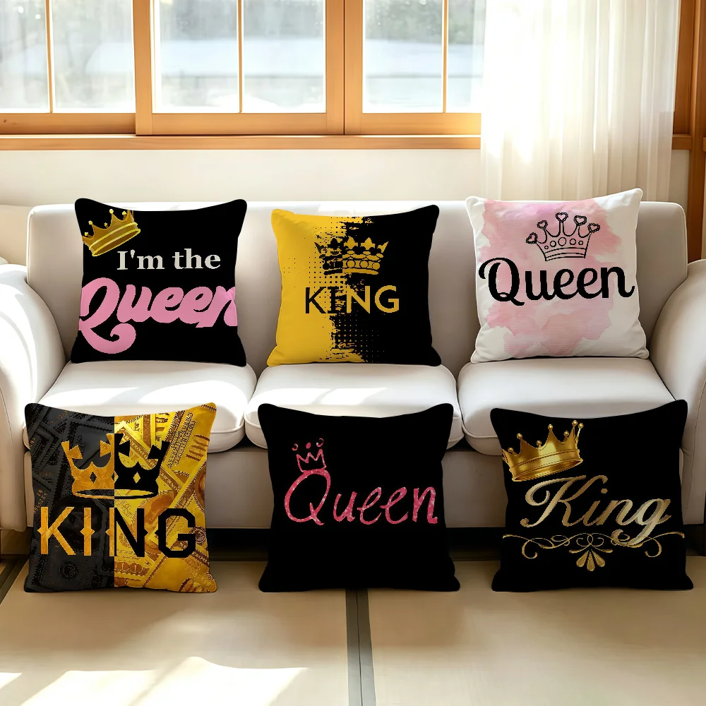 King And Queen cushion cover Comfortable Decorative For Bedroom Living room Dormitory Picnic and Holiday Decoration