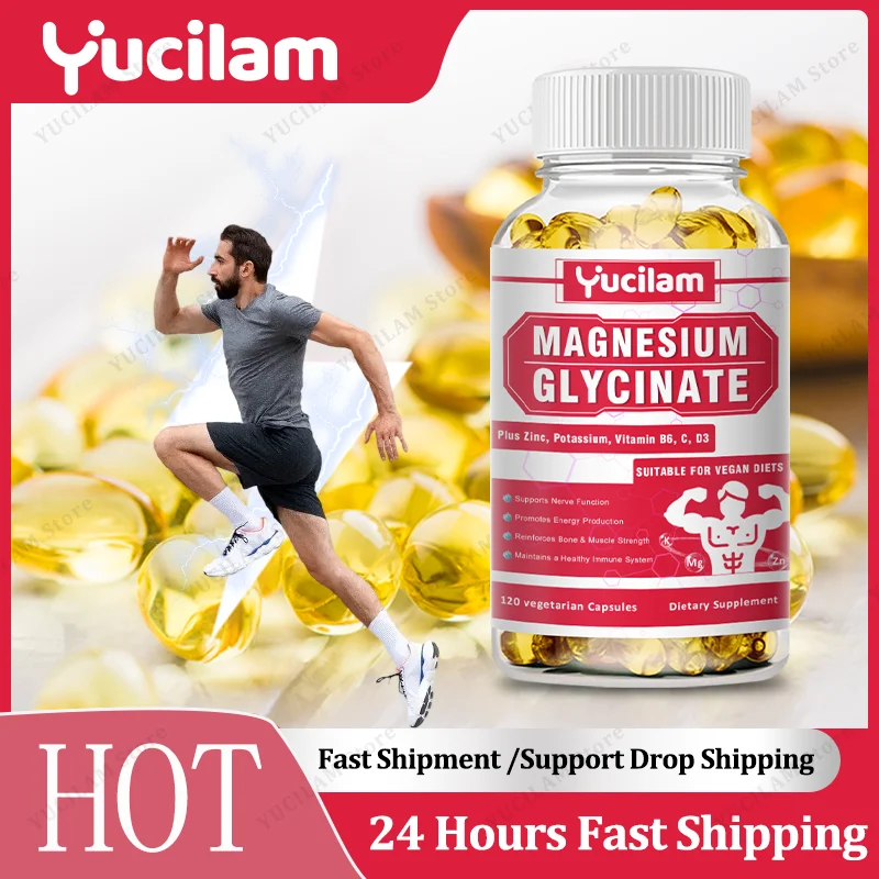 

Magnesium Glycinate 500mg, Potassium with Zinc, For muscles - Nerves - Bones - Heart Health - Leg Cramps - Immune System