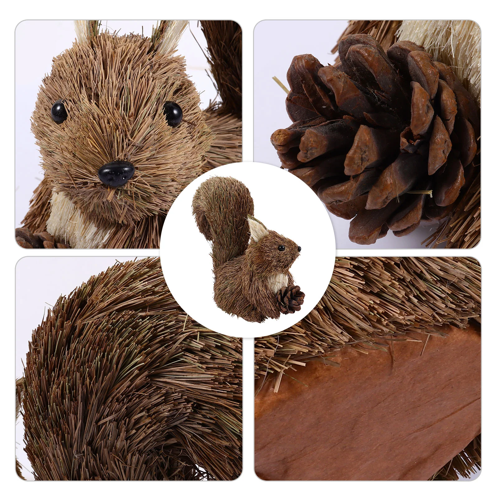 Gift Little Squirrel Stuffed Bunny Home Decor Sisal Animal Straw Christmas Ornament Animals Model