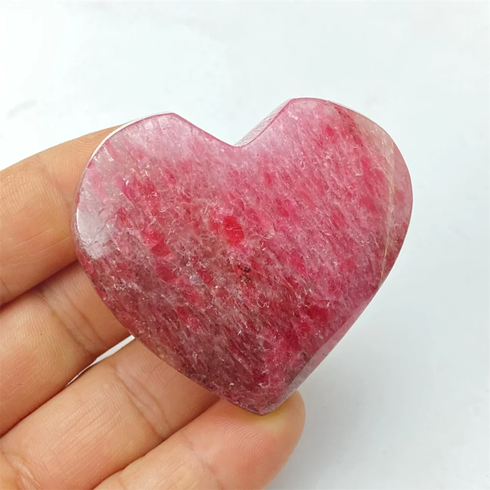 

High Quality Natural Crystal Brazilian Rose Stone Heart Palm Gemstone Polishing Reiki Healing Home Decor Holiday Gift