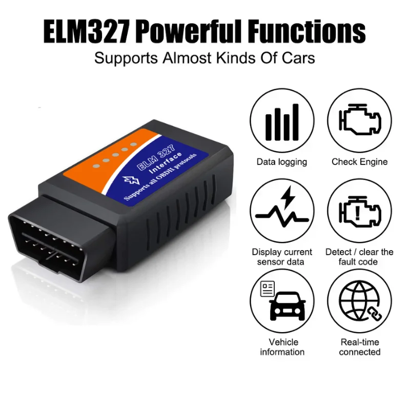 Bluetooth Mini ELM327 OBD2 Code Reader Scanner V2.1 Car Diagnostic Tools For Android/iOS/Windows 16PIN Interface Automotive