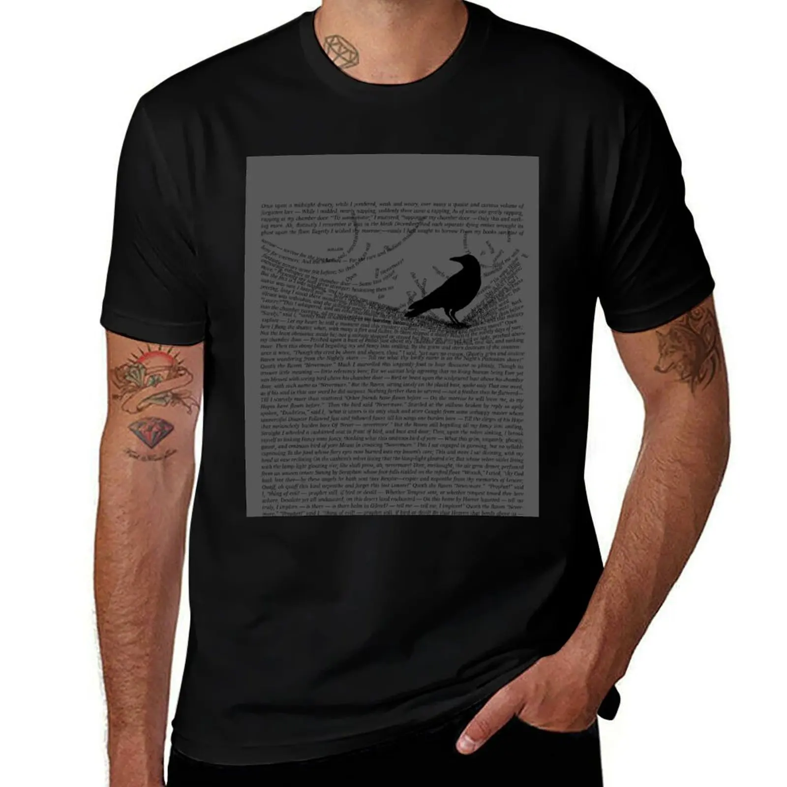 The Raven by Edgar Allan Poe T-Shirt Casual Basic Street Style T-Shirt