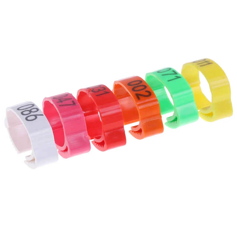100PCS Chicken Foot Ring Adjustable Size Poultry Leg Digital Label Buckle Ring