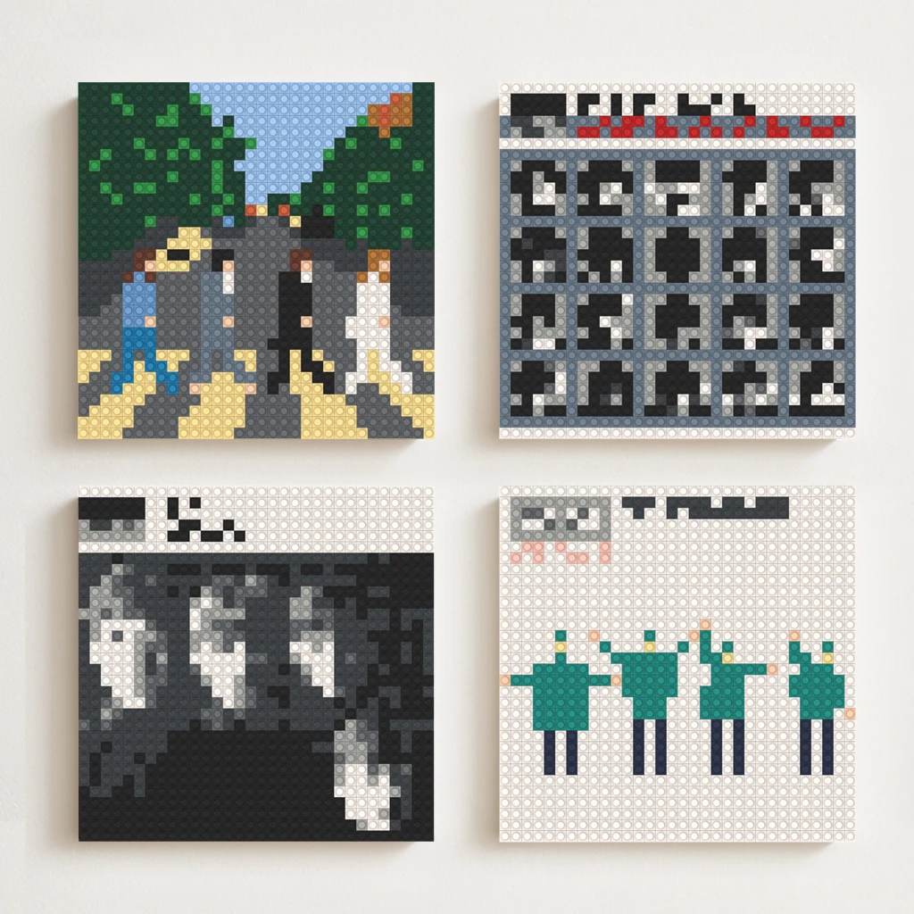 

Abbey Road Music Album Cover Building Blocks Brick Mosaic Pixel Art Wall Decoration