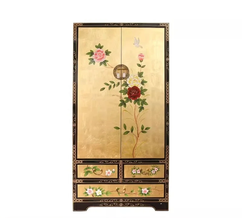 

Household bedroom high cabinet storage solid wood integrated children's wardrobe