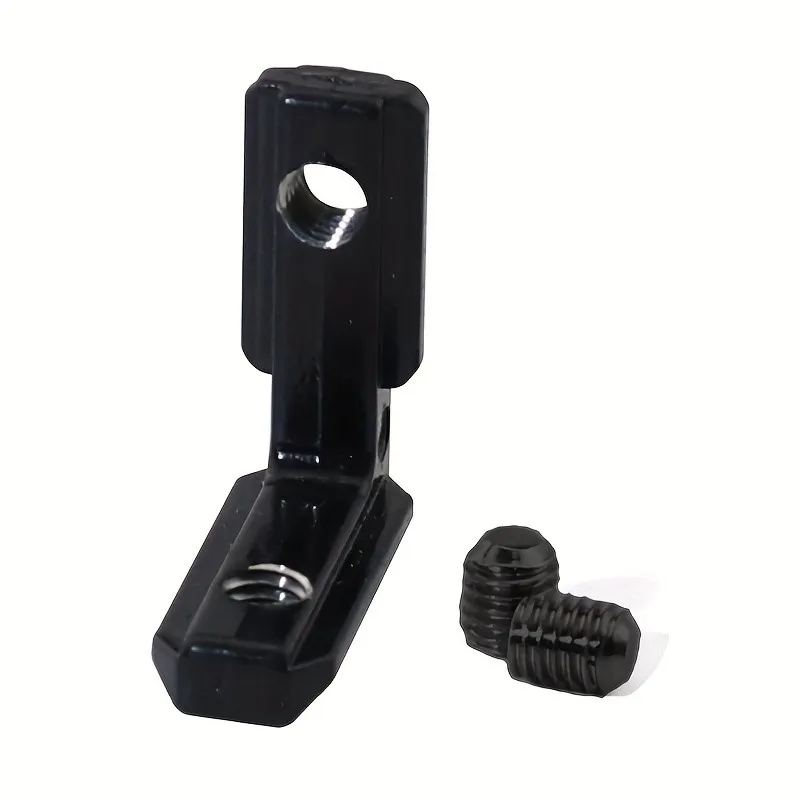10pcs/Pack 2020 Black L Shape Interior Corner Connector Joint Bracket with screws for 1515 2020 3030 4040 EU Aluminum Profile