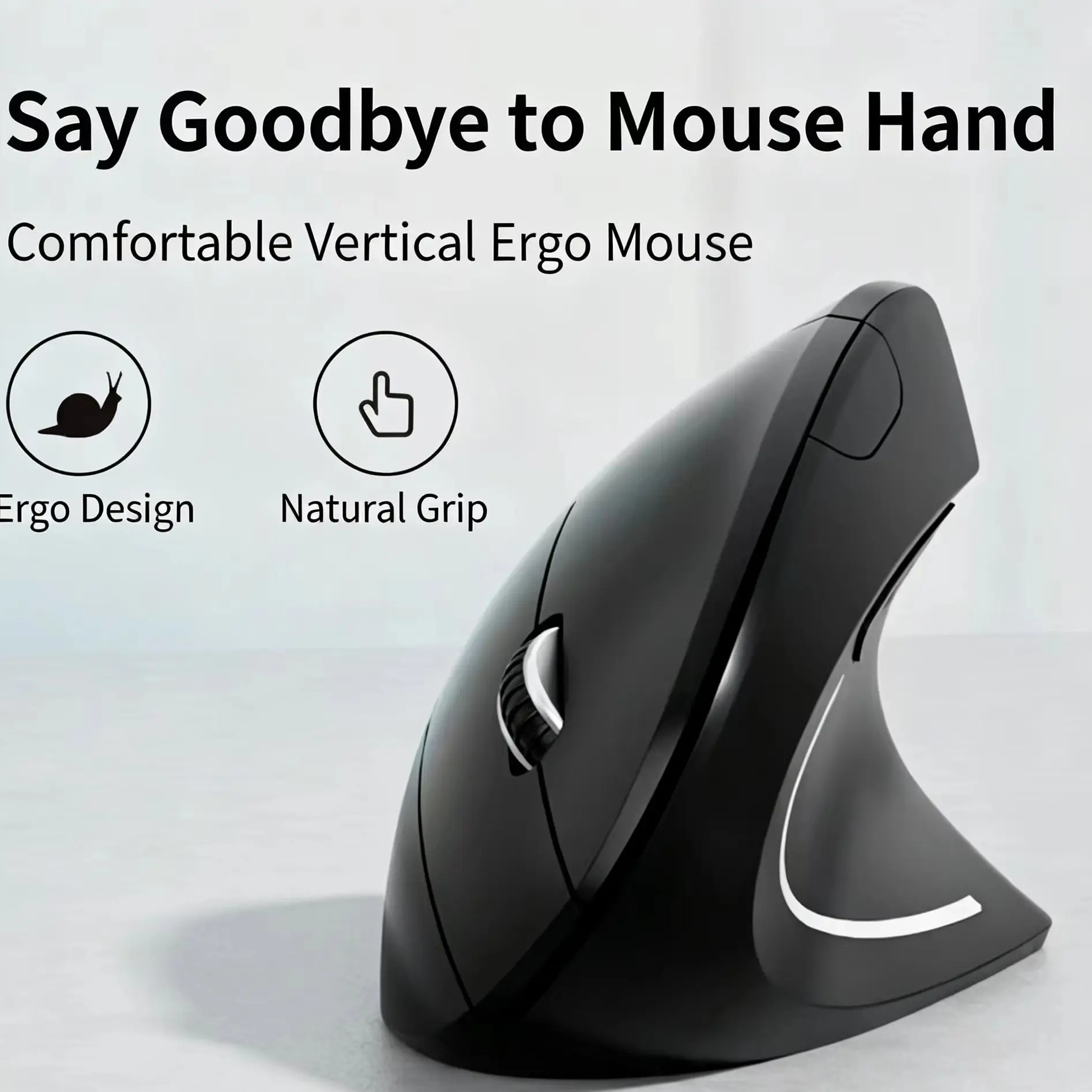 2.4GHz Wireless Ergonomic Design Vertical Mouse 1600DPI Adjustable Optical Office Slient Click Mouse For PC Computer Laptop