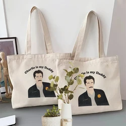 Twilight TV Show Inspired Canvas Tote Bag Vampire Lovers Gift Charlie Fan Charlie Is My Daddy Handbag Eco-friendly Shopping Bags