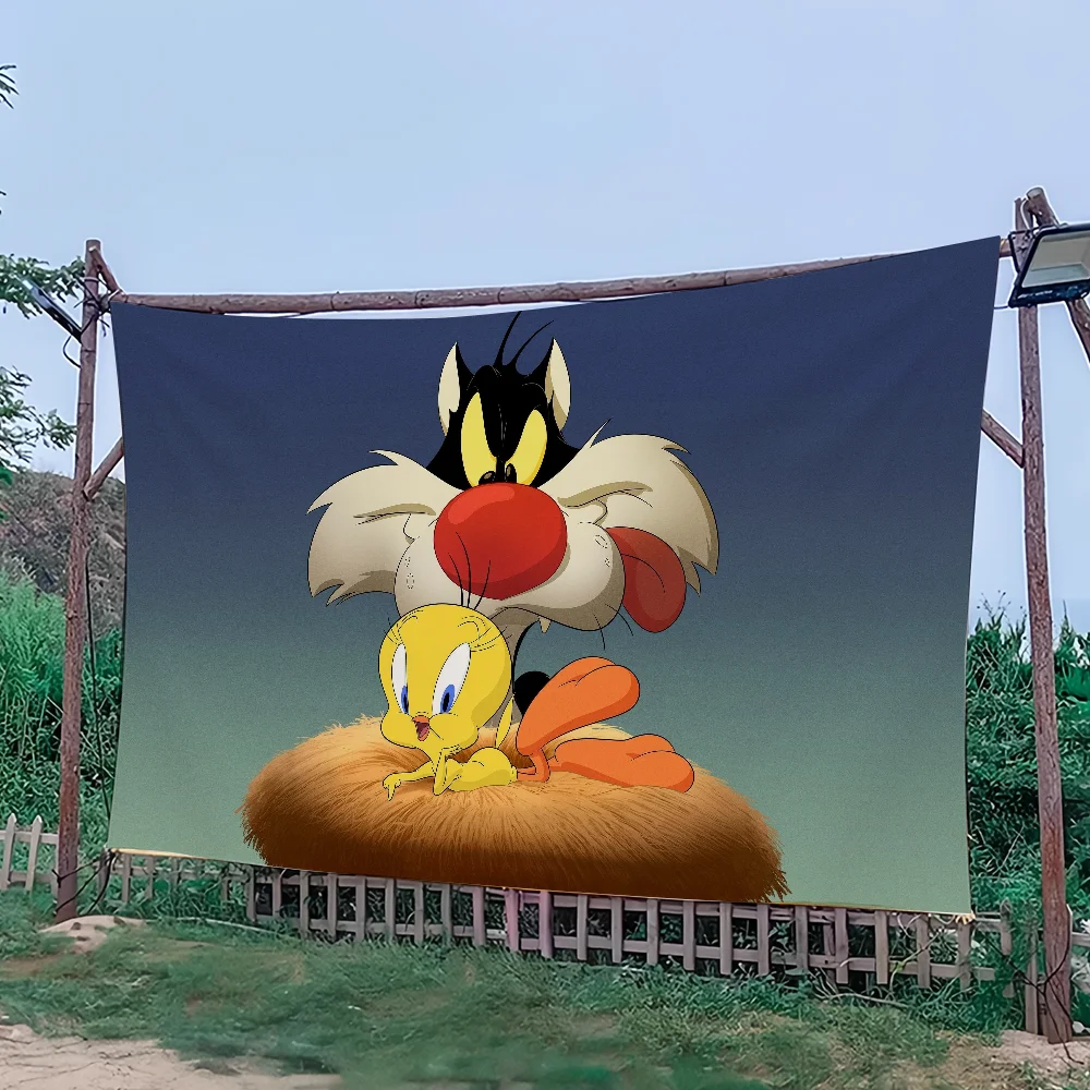 Cartoon T-Tweety Bird P-Piolin Flag College Bedroom Living Room Home Dorm Decor Funny Tapestry Garage Bar Wall Club Banner