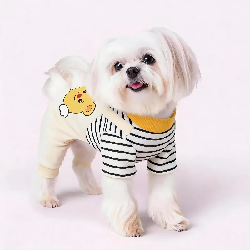 Dog Jumpsuit Four Legs with D-Ring, Lightweight Spring Overalls for Small Medium Dogs, Breathable