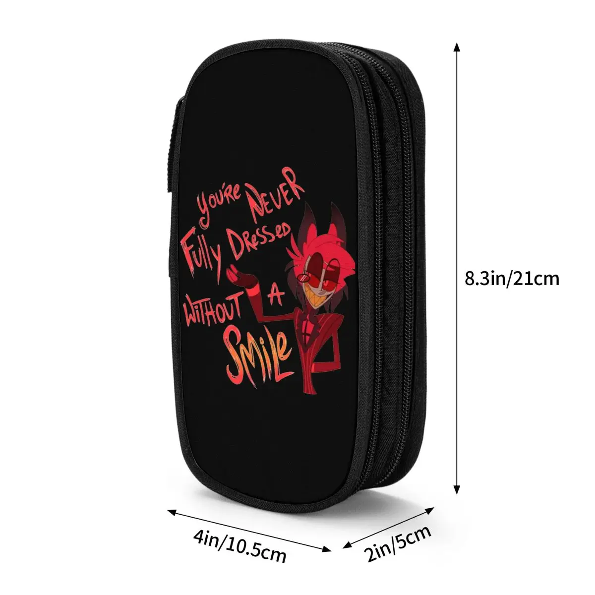 Alastor Hazbins Hotels مقلمة أكياس أقلام جديدة فتاة صبي سعة كبيرة اللوازم المدرسية الهدايا قلم رصاص الحقيبة #6