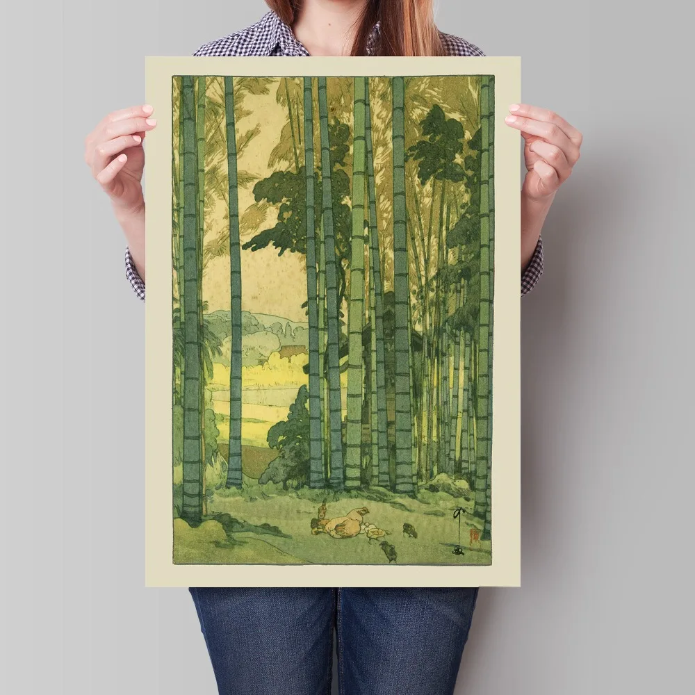 1 قطعة بدون إطار، ملصق ياباني، فن الخشب، البحر الصباحي في Shiribeshi بواسطة Kawase Hasui، ديكور ياباني، ديكور ملصق المحيط #3