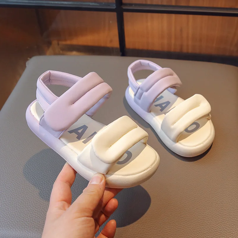 Kids Sandals for Girls Summer Gradient Beach Sandals Comfortable Soft Open Toe Princess Shoes Children Anti Slip Sports Sandals