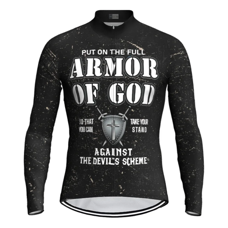 

Pro Long Sleeve Road Cycling Jersey Jacket,, Church Jesus Bike Black Shirt, Downhill Coat, Bicycle Wear, Sweater, Bicycling Run