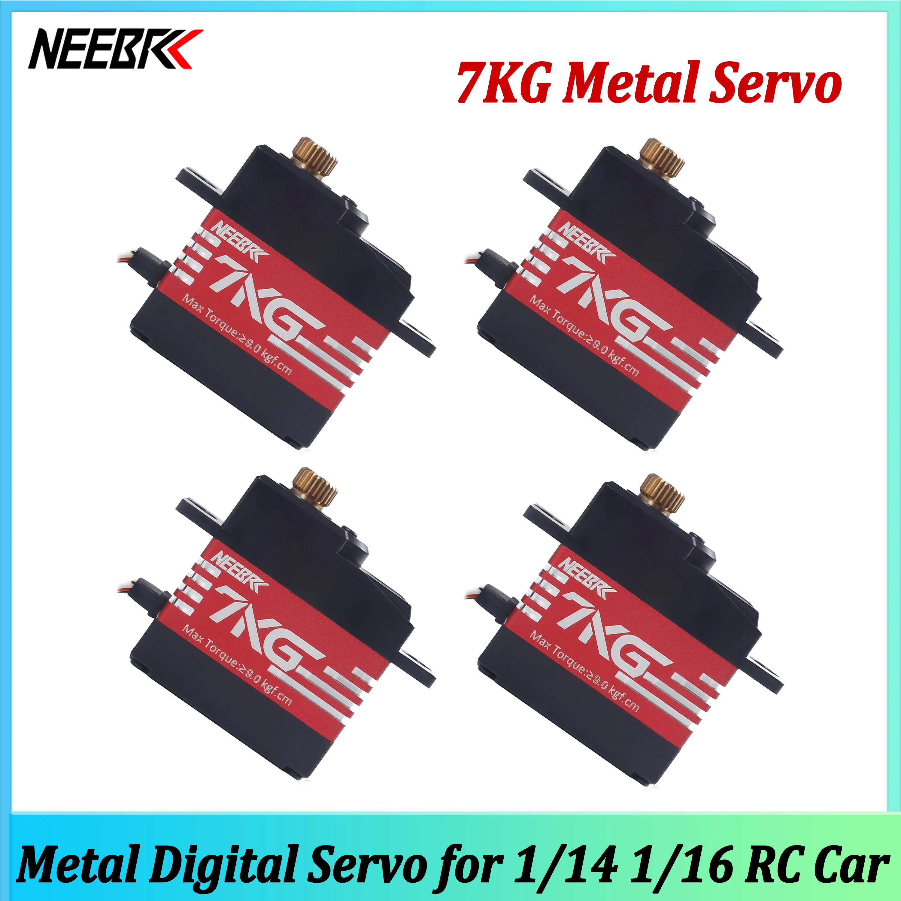 1/2/4 Stück NEEBRC 7KG Halb-Aluminium-Rahmen Metallgetriebe Digital Servo für 1/14 1/16 RC Auto 144010 Hyper Go 14209 14210 MJX Wltoys