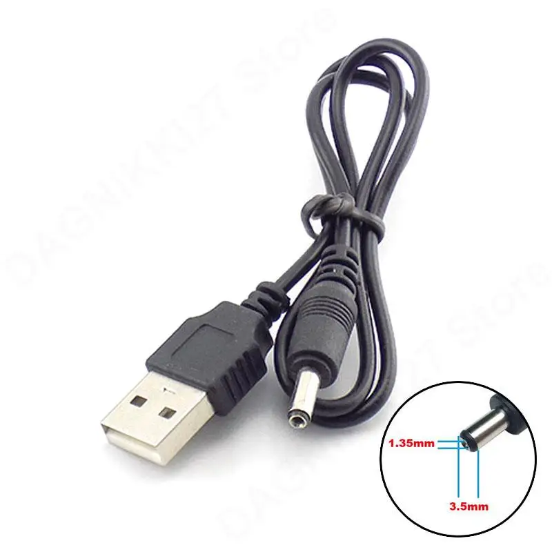 5V USB to DC Power Supply Cable 3.5mmx1.35mm Charger Charging Wire for Rechargeable 18650 Battery for Torch Headlamp Flashlight