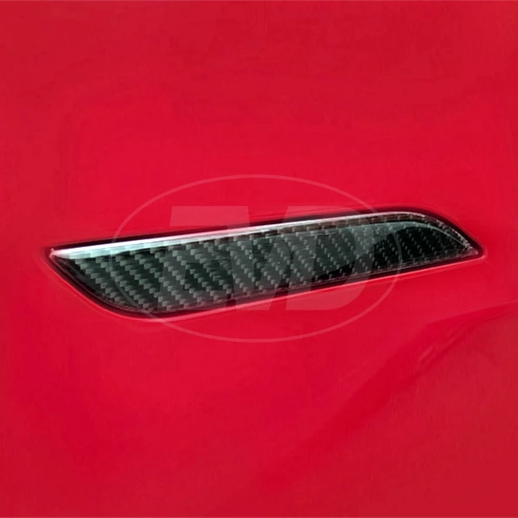 DRY CARBON FIBER OUTER DOOR HANDLE COVER for 2014-2018 TESLA MODEL S 5