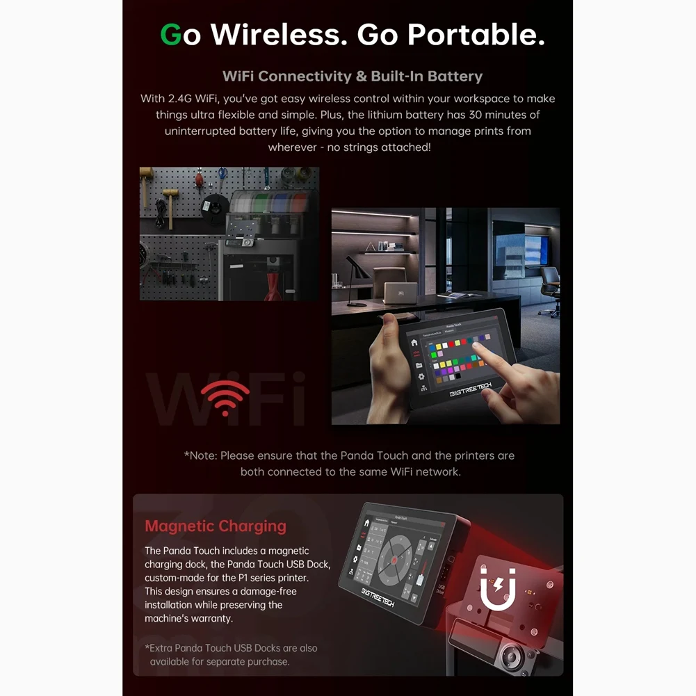 

【Прямая цена】BIGTREETECH Panda Touch 5-дюймовый сенсорный экран Wi-Fi дисплей для Bambulab P1P P1S мультипринтер управления Klipper экран