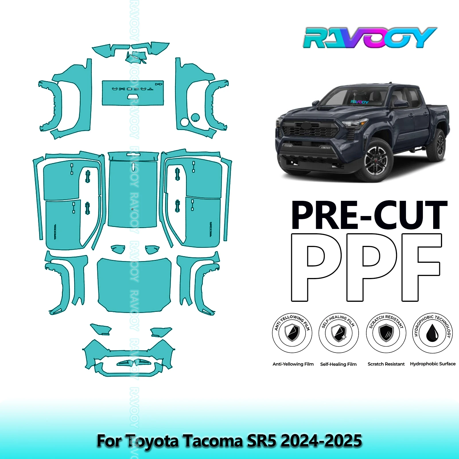 

Car Precut PPF Paint Protection Film Full Vehicle For Toyota Tacoma SR5 2024-2025