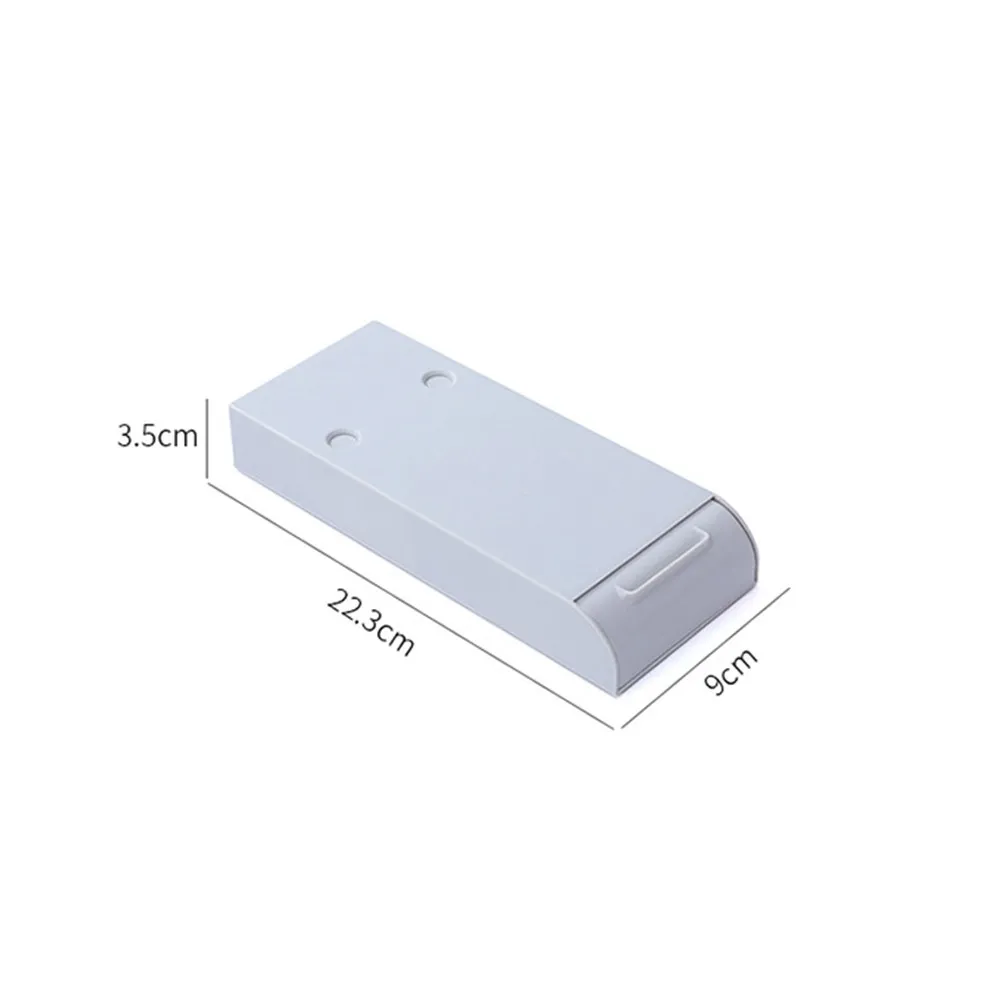 2Pcs Table Pen Box ABS Creative Hidden Storage Drawer Pen Organizer for Students Desk Stationery School Home Use Grey