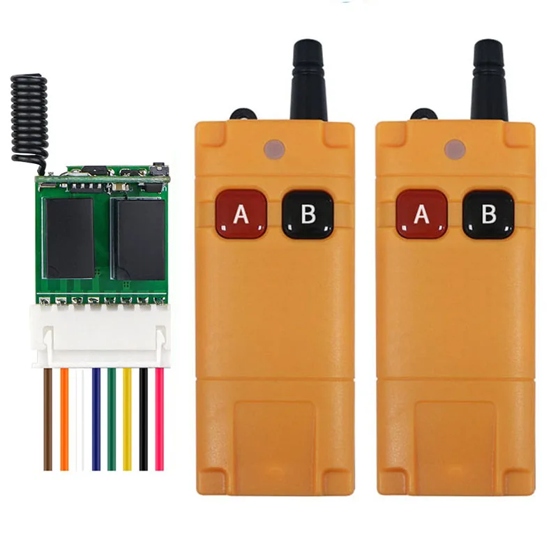 2000M Long Range DC 3.7V-12V Tiny 2 CH Mini Relay Remote Control Switch Micro Wireless Switches Key Trigger Button Remote Switch