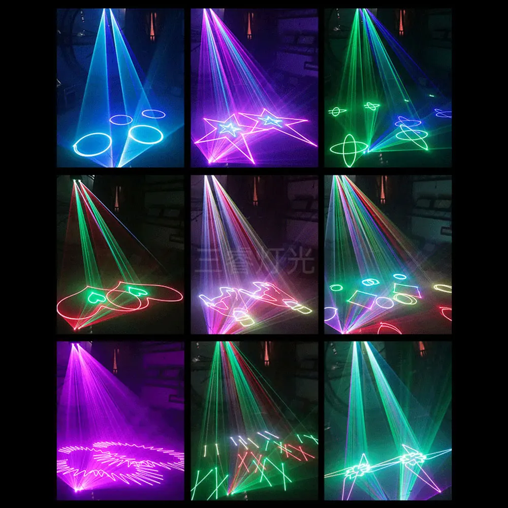 1.2 واط/2 واط مزدوج رئيس كامل اللون ليزر الرسوم المتحركة ضوء 220 فولت ktv بار dj التحكم الصوتي led المرحلة معدات ضوء الليزر LS-2TC1200