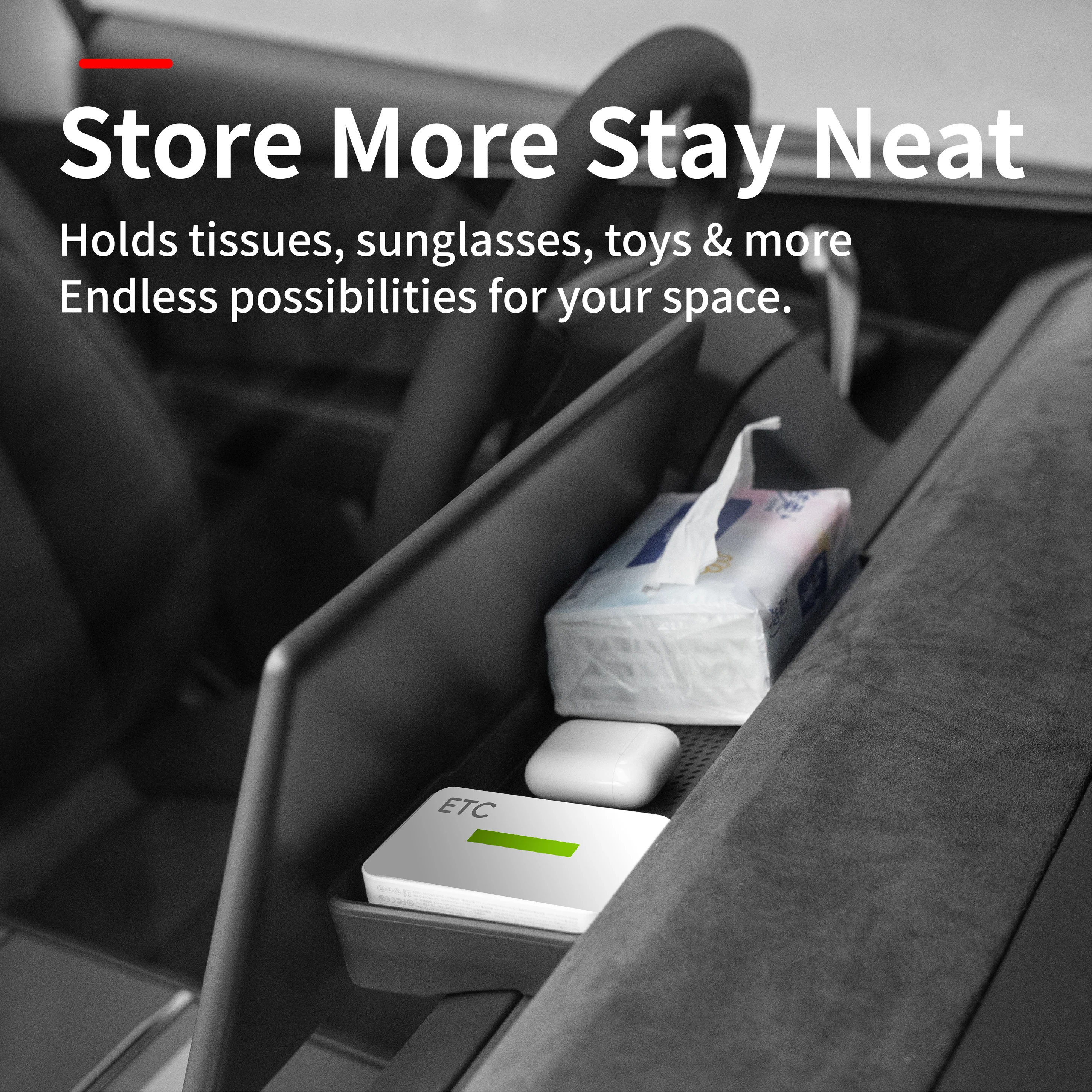 For Tesla Model 3 Highland/Model Y Juniper/Model YL 2025-26 Rear Screen Storage Box, Center Console Organizer Tray & Dashboard