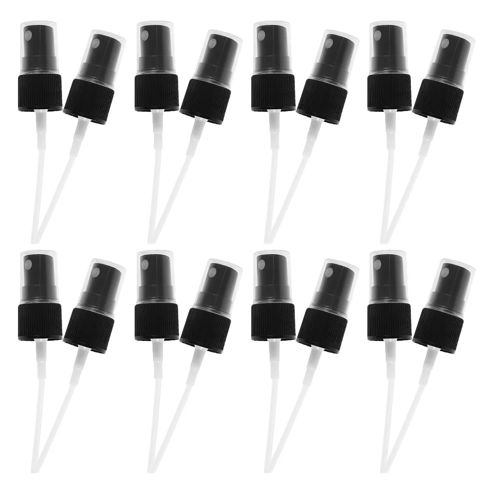 20 Pcs Black Pumps Aromatherapy Bottle Nozzle Oil Spray Caps Mist Tops Jacket Heads Perfume Replacement