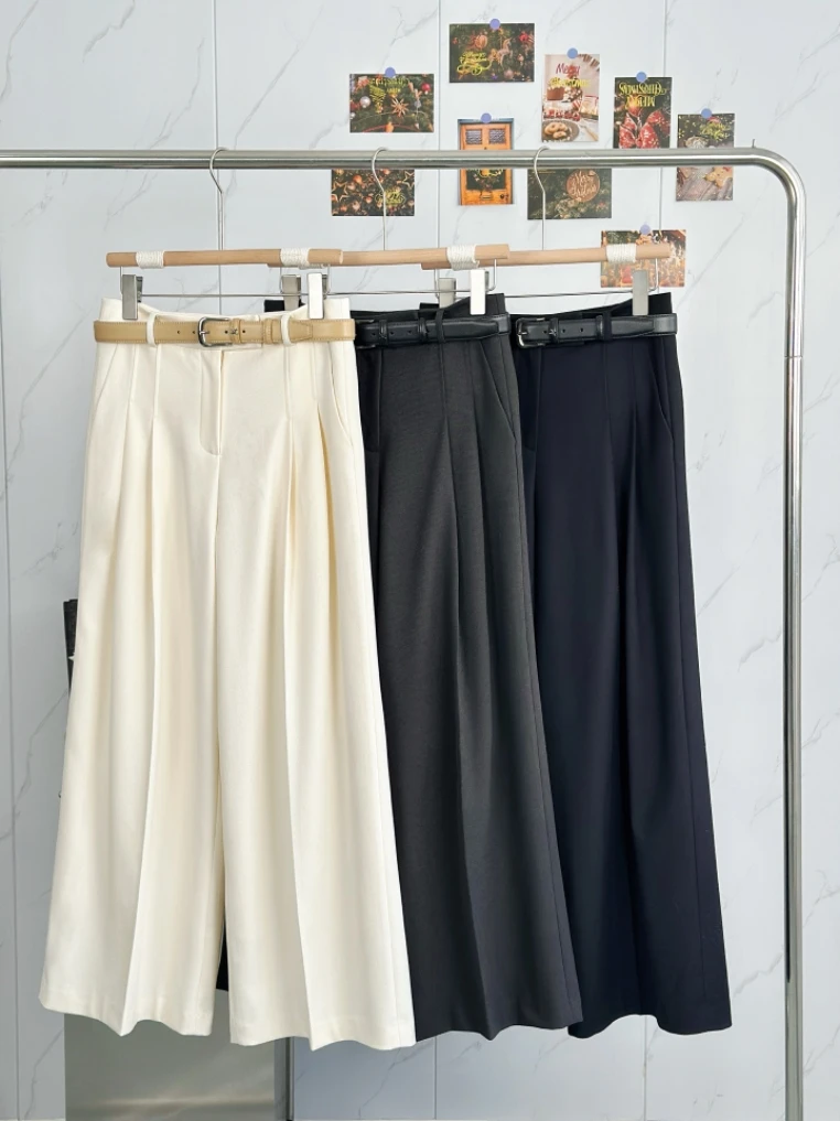 

Прямые брюки с высокой талией Ele, корейские брюки, простые модные, удобные для женщин, зима 2025, Новое поступление