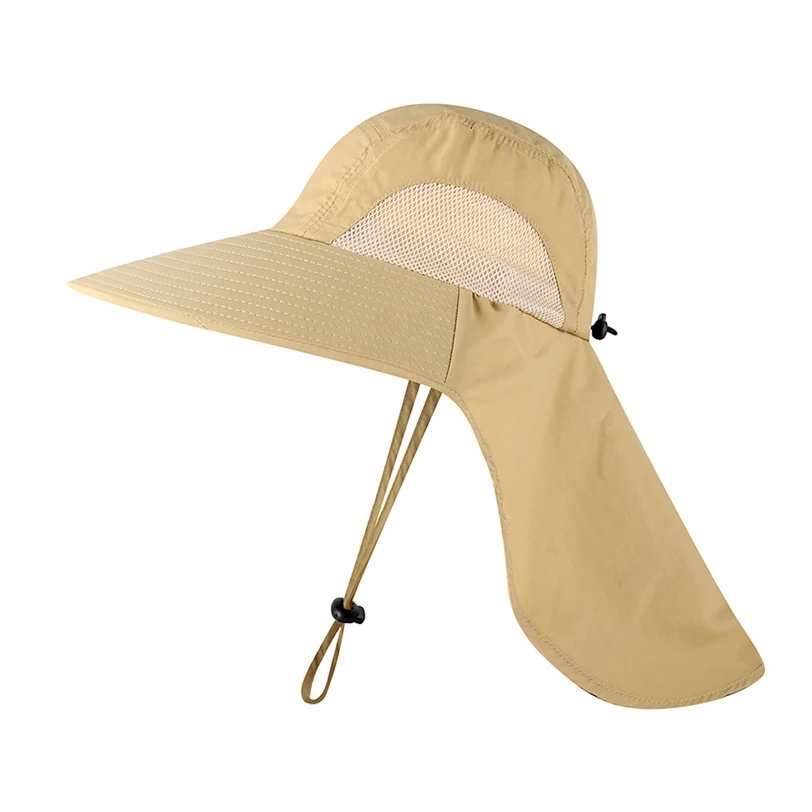 

Summer Anti UV Sun Hats For Men Women Quick Drying Bucket Hat With Neck Flap Male Outdoor Breathable Wide Brim Fishing Hats