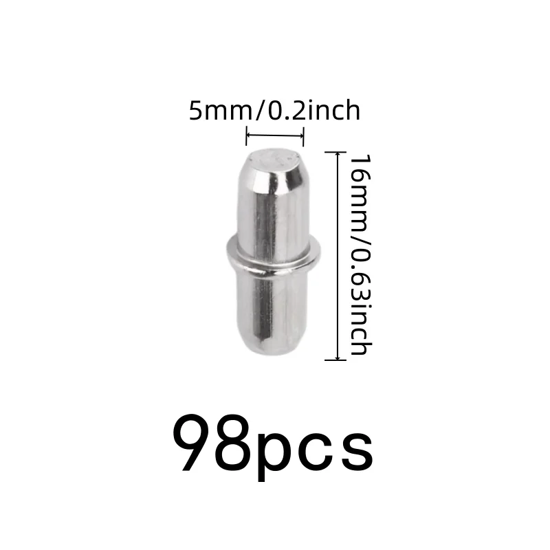 98 pcs Iron Cabinet Pegs Sturdy Load Bearing, designed for Cabinet Shelving, Iron Metal Material, Multipurpose
