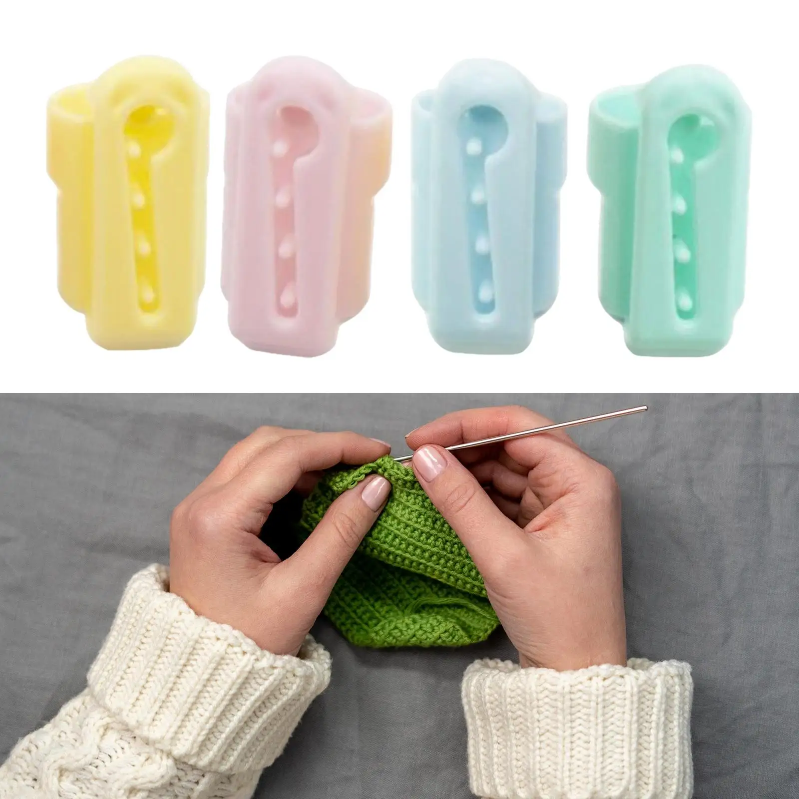 4Pcs Yarn Guide Thimble Finger Splitter Sweater Wool Knitting Tool Sewing