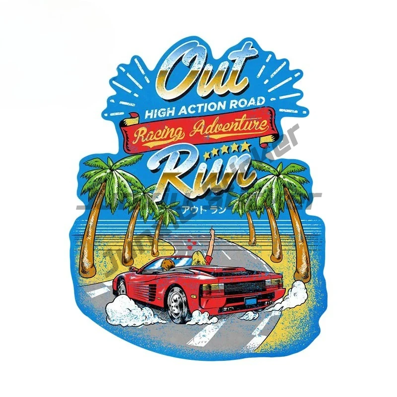 For Out Run Car Stickers Sunscreen Personality Decals Car Door Protector Windshield Bumper Decor