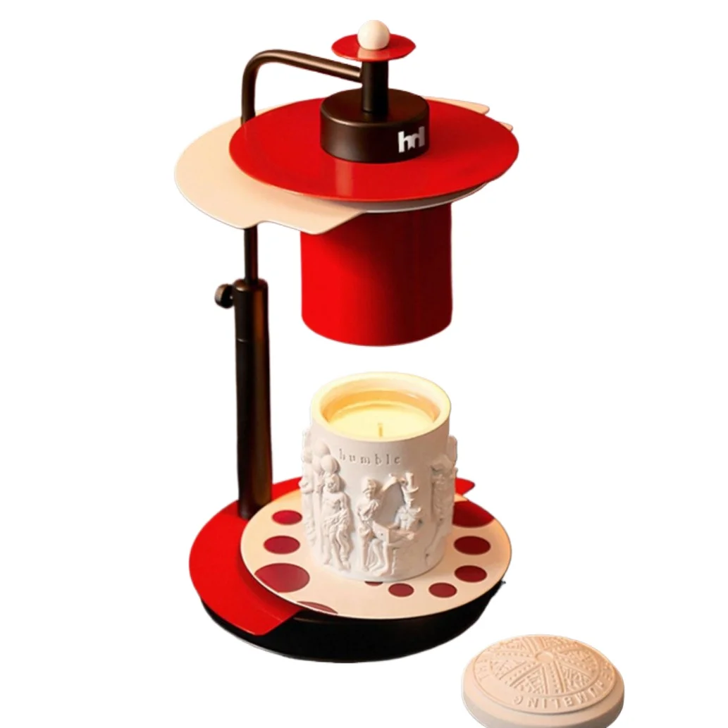 Scented candles, wax melting lamps, metal niche design, industrial style, bedroom atmosphere