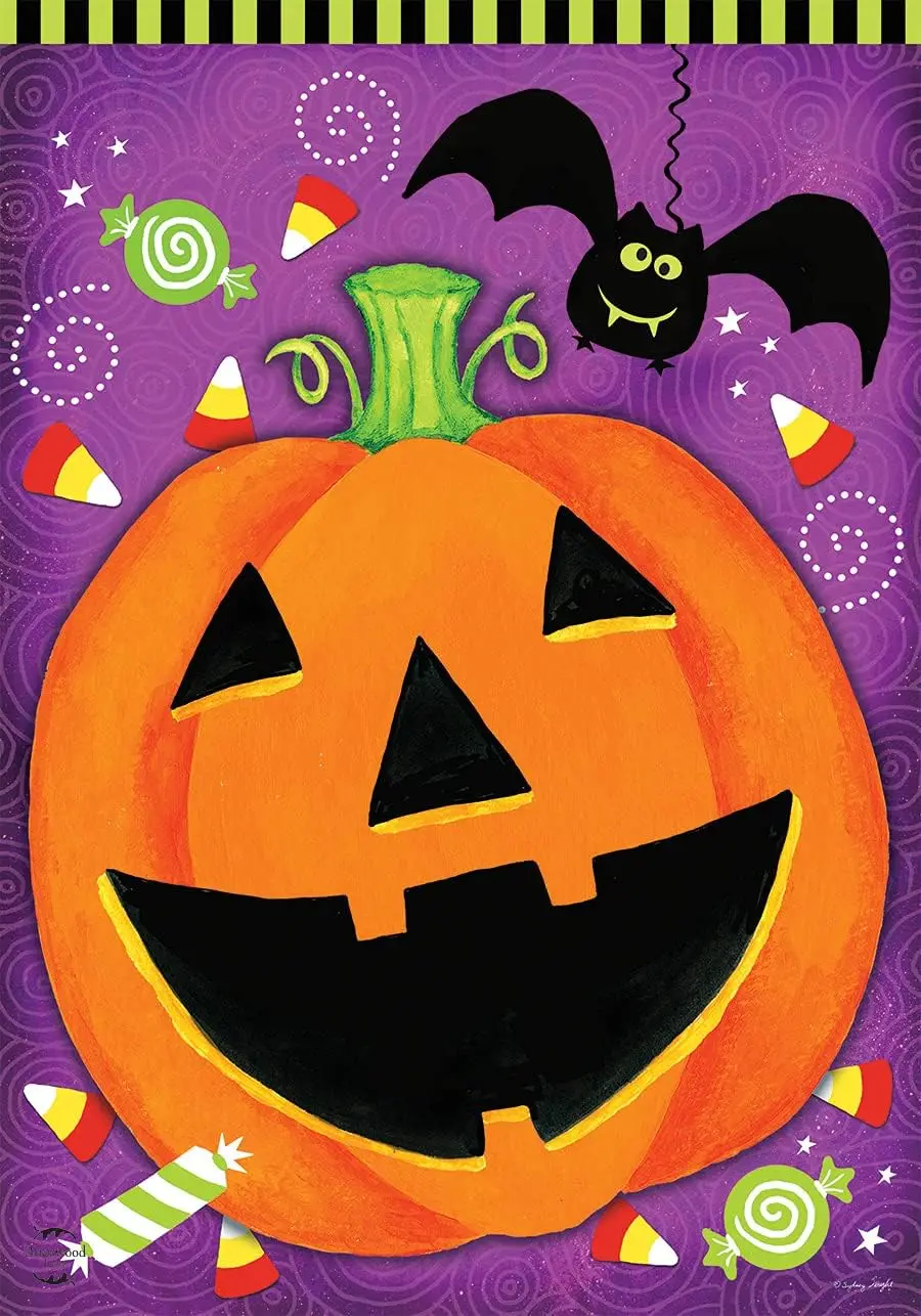 Halloween Treats Jack O'lantern Garden Flag Candy Corn 12.5