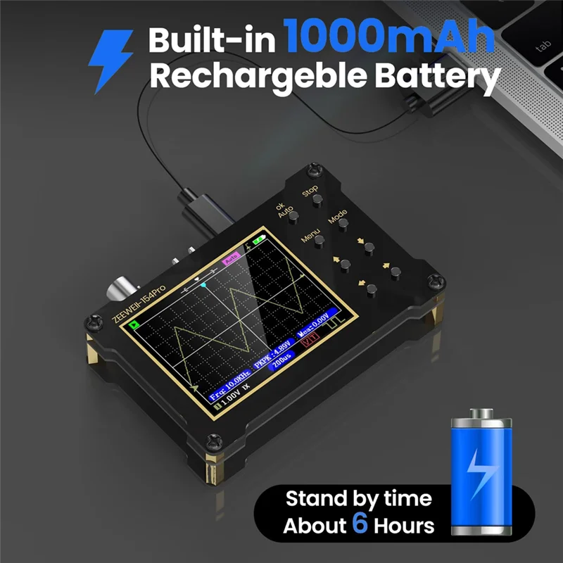 ABKL-Handheld Digital Oscilloscope Built-In Function Generator,40Msa/S Sampling Rate,18Mhz Bandwidth,Supports PWM,Persistence Du