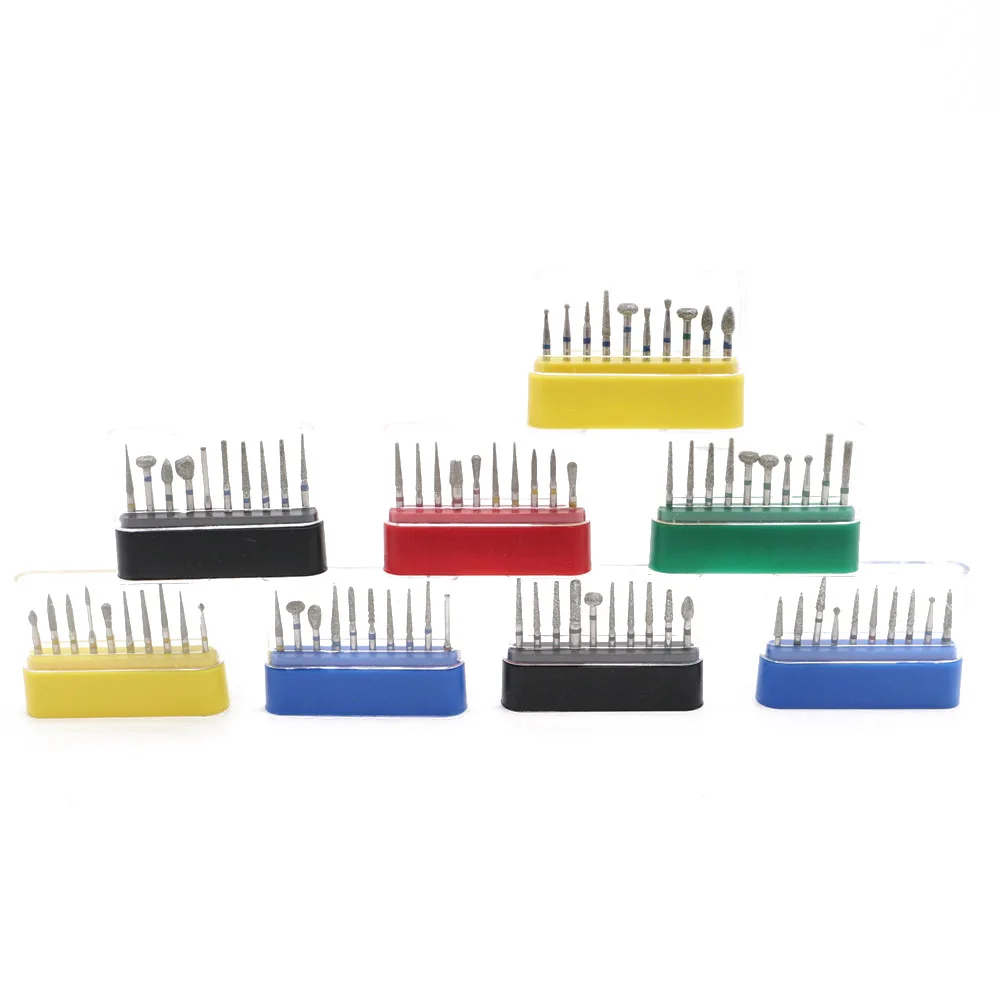 

10pcs/set Dental 1.6mm FG Diamond Bur Drills Set Fit High Speed Handpieces Polishing Dentist Tools For Teeth Care