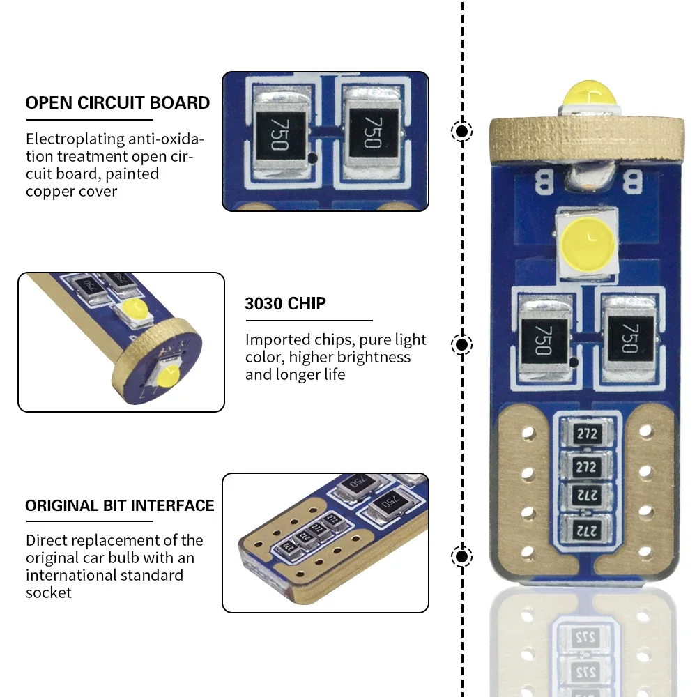 2 قطعة T10 W5W WY5W 501 2825 168 جودة عالية 3030 3smd LED سيارة القراءة قبة أضواء مصابيح ماركر السيارات إسفين الذيل مصابيح جانبية 12 فولت