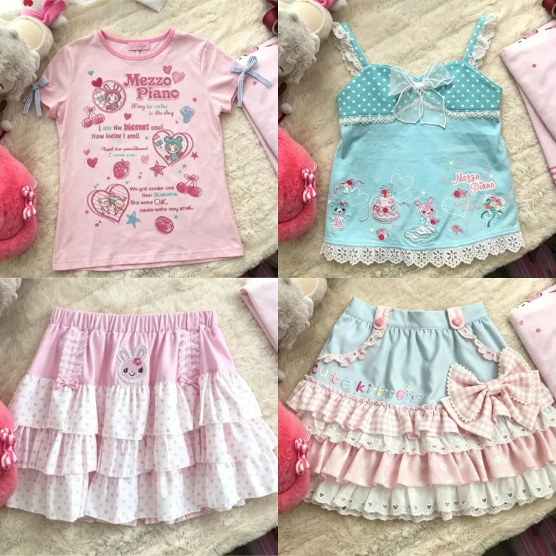 Women Ruffle Sleeve Blouse Vintage Harajuku Clothing Japanese Lolita Y2K Grunge Fairy Style Chic Trendy Street Apparel