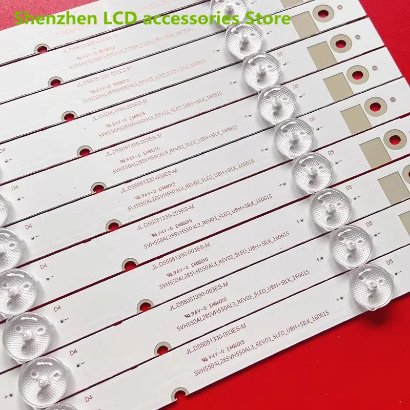 10 ชิ้น/ล็อตสำหรับHisense 55 นิ้วบาร์LCD TV Backlightบาร์Hisense _ 55_HD550DU-E31_10X5 56 ซม.5LED 100% ใหม่