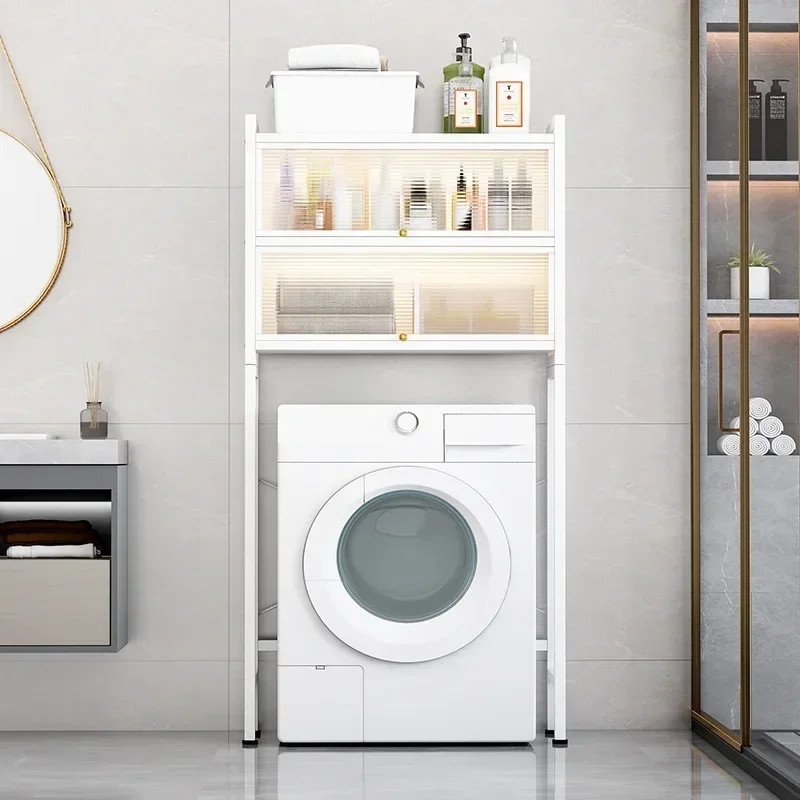 Bathroom rack with door Washing machine Toilet rack Above storage rack with door shelf Household