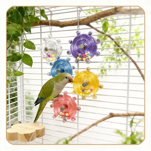 1/5PCS Parrot Decompression Toys Interactive Bird Cage Toy For Parrots Rotating Treat Dispenser For Boredom & Beak Exercise Toy